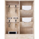 Wandorganizer 'In & Out' - memobord met sleutelbord en 2 houten vakken, 48 x 36 x 7 cm, houten memobord, hal, decoratie
