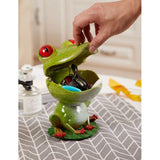 Koekjesblik Suikerpot Snoep Schotel Beeld Beeld Kikker Kunst Cadeau Decor Groen 20 cm
