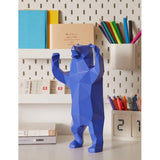 Bierfiguren sculptuur decoratie Beer Arts Dier Cadeau Polyresin Standbeeld Blauw 31cm