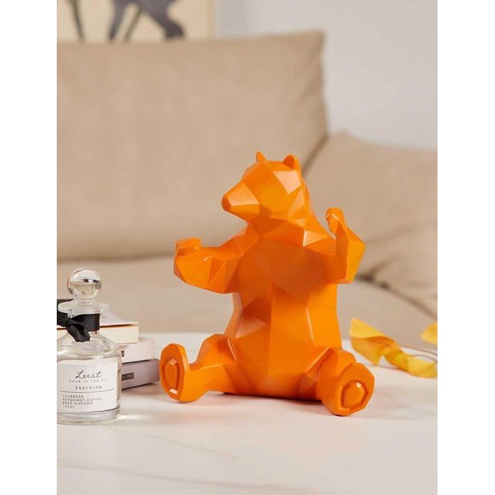 Moderne Sculptuur Decor Bier Standbeeld Woonkamer Kunst Kunstwerk Polyresin Geel Cadeau 31 cm