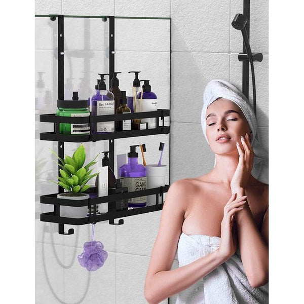 Doucheplank om op te hangen, roestvrij stalen douchemand zonder boren 35 x 73 cm