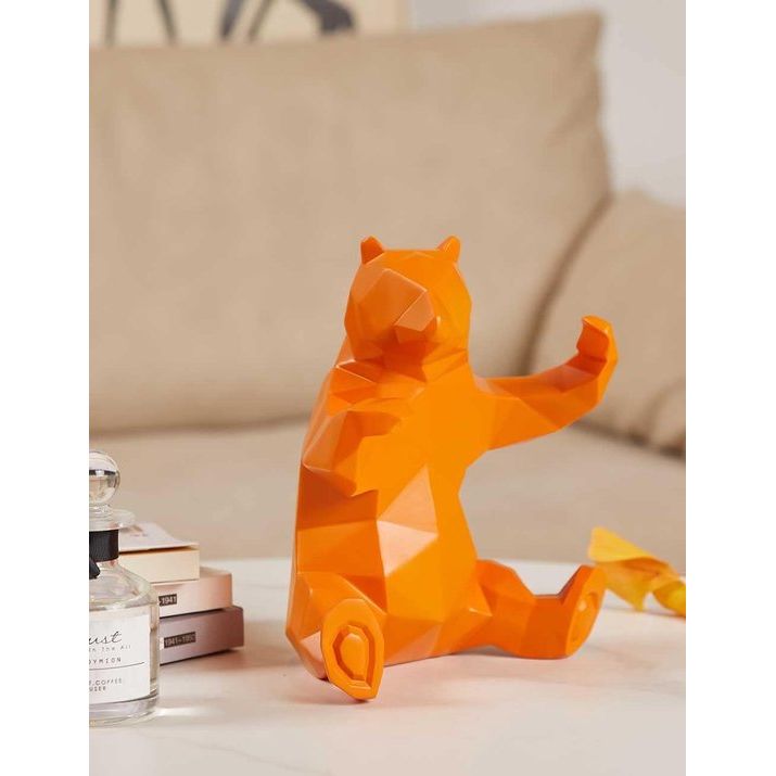 Moderne Sculptuur Decor Bier Standbeeld Woonkamer Kunst Kunstwerk Polyresin Geel Cadeau 31 cm