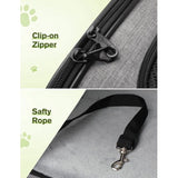 Hondentas Opvouwbare hondenbox Auto met ademend gaasstof Kattentransportbox voor kat Hondentransportbox voor op reis Hondendraagtas voor katten puppy's jonger dan 8 kg Grijs