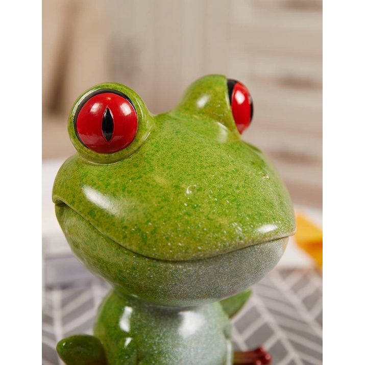 Koekjesblik Suikerpot Snoep Schotel Beeld Beeld Kikker Kunst Cadeau Decor Groen 20 cm
