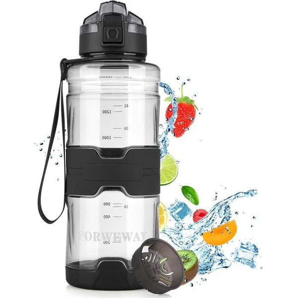 Drinkfles, sport, 1,5 liter, BPA-vrij, lekvrije drinkflessen, outdoor, Tritan, koolzuurhoudende sportfles met filter voor kinderen, school, fitness, fiets en kantoor