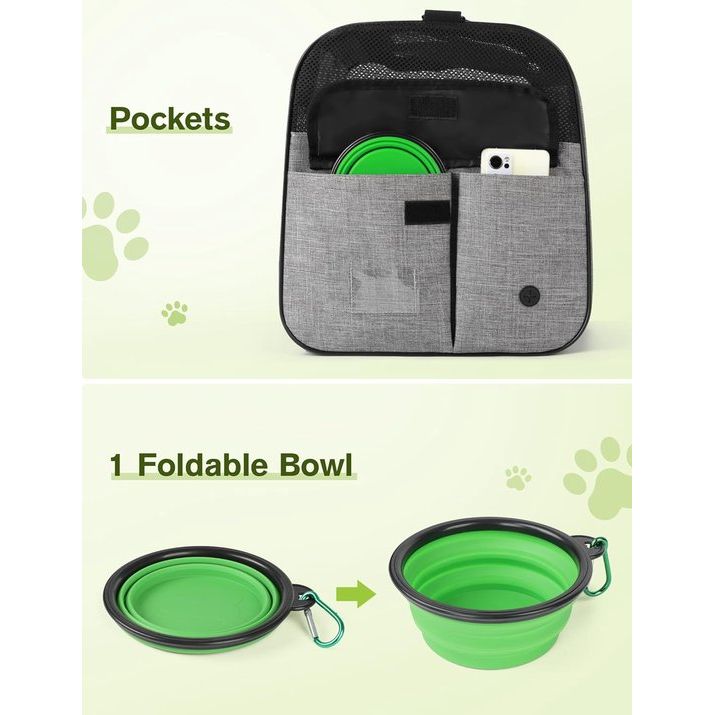 Hondentas Opvouwbare hondenbox Auto met ademend gaasstof Kattentransportbox voor kat Hondentransportbox voor op reis Hondendraagtas voor katten puppy's jonger dan 8 kg Grijs