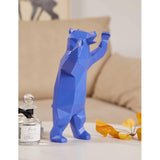 Bierfiguren sculptuur decoratie Beer Arts Dier Cadeau Polyresin Standbeeld Blauw 31cm