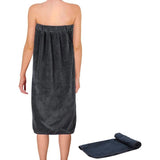 Saunakilt voor dames van katoen – saunakilt voor vrouwen in grijs – one size saunahanddoek met klittenbandsluiting 80 x 130 cm + plus: handdoek