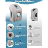 Reiskussen, nekkussen, opblaasbaar vliegtuig, opvouwbaar, draagbaar, comfortabel reiskussen, ondersteunt het hoofd en beschermt de cervicale wervelkolom, nekkussen voor vliegtuigen, treinen, autoritten, grijs