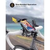 Mobiele telefoonhouder voor op de fiets, roestvrij staal, stuuraansluitingen in 2 maten met 360 graden draaibare universele telefoonhouder fietsstuur geschikt voor smartphones van 4,7-6,8 inch