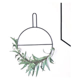 Wandkrans, metalen ring, eucalyptuskrans, krans, handdoekhouder en tijdschriftenhouder, zwart, wanddecoratie, deurdecoratie, S (30 x 40 cm)