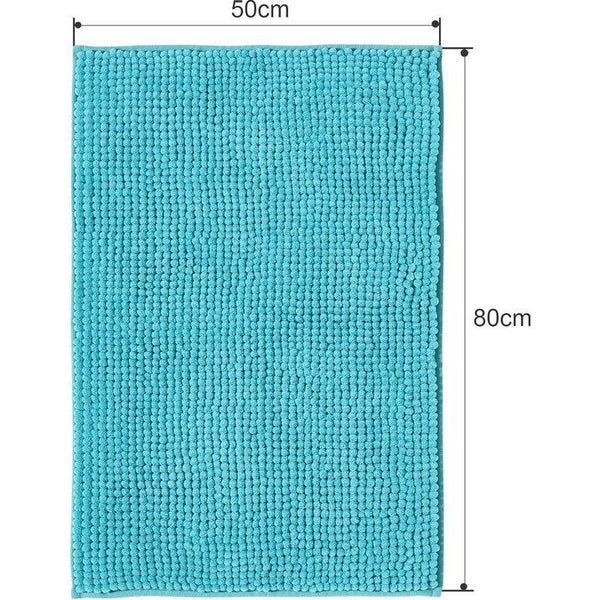 Badmat antislip, kan worden gecombineerd als badmatset, badkamertapijt, badmat, wasbaar van chenille, douchemat voor douche, badkuipen, wc-decoratie, petrol turquoise, 50 x 80 cm.