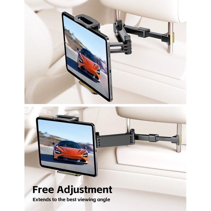 Tablethouder voor in de auto, tablethouders voor in de auto, uittrekbaar, hoofdsteun, tablet-hoofdsteunhouder