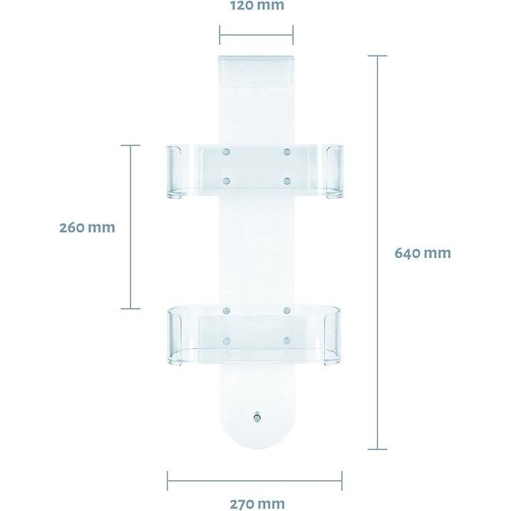 Doucheplank, doucheplank, doucheplank om op te hangen, met 2 planken, zonder boren, acryl, roestvrij, douchemand om op te hangen, met haken