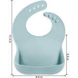 3-delige siliconen slabbetjes voor baby's voor jongens en meisjes, waterdichte slabbetjes met opvangbak, instelbaar afwasbaar, babyslabbetje, siliconen slabbetje met grote zak voor het