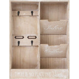 Wandorganizer 'In & Out' - memobord met sleutelbord en 2 houten vakken, 48 x 36 x 7 cm, houten memobord, hal, decoratie