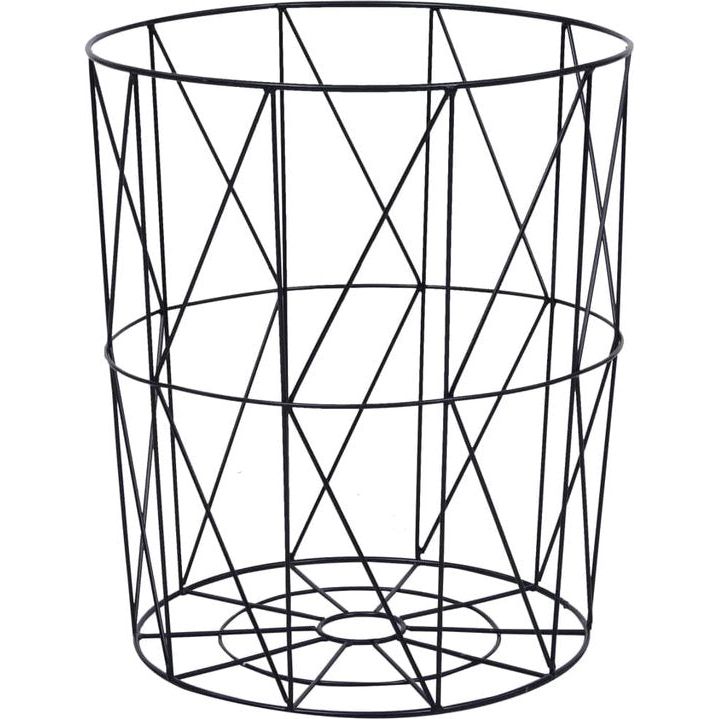 Salontafel, bijzettafel, metalen mand, ratentafel, salontafel, woonkamertafel, salontafel, tafel, bewaakt, rond, zwart, 47 cm