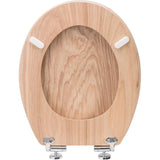 hoogwaardig echt hout - eiken - softclosemechanisme - comfortabel zitgevoel - elegante houtlook past in elke badkamer / toiletbril / wc-deksel