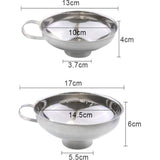 Inblikkende trechter, 2 stuks roestvrijstalen inblikkende trechter met brede opening voor het overbrengen van vloeibare oliepoeder, bonen en jam (klein en groot)