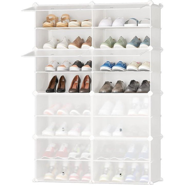 Schoenenrek, kastorganizer, kast slaapkamer, schoenenrek, stapelbaar, schoenenkast, voor hal, slaapkamer, ingang, schoenenrek rekken voor schoenen (2 x 8)