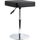 FURWOO PU lederen vierkante snijkruk in hoogte verstelbare draaibare werkplaats kapperszaak spa opstelling tattoo werkkruk korte taakstoel klein (zwart)