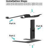 Laptopstandaard voor bureau Computerstandaard In hoogte verstelbaar Ergonomisch Notebook Laptop Riser Aluminium metalen beugel Compatibel met 10 tot 15,6 inch notebook Zwart