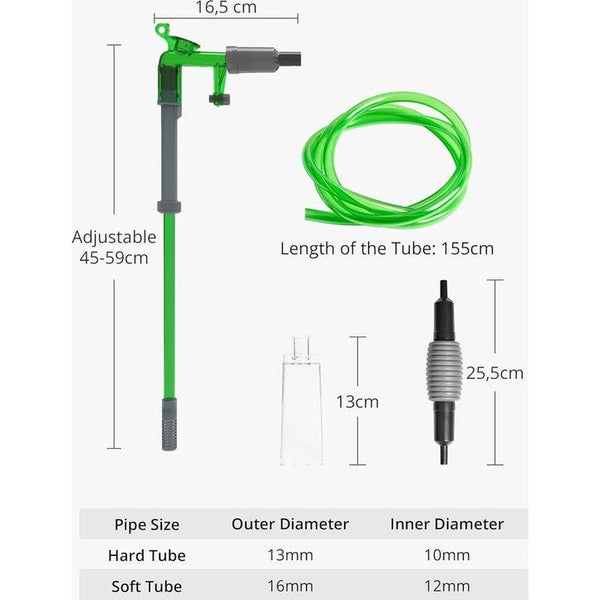 Aquarium waterwisselaar, grindreiniger voor aquarium, waterverversing en reiniging, handbediende stofzuiger, vloerreiniger