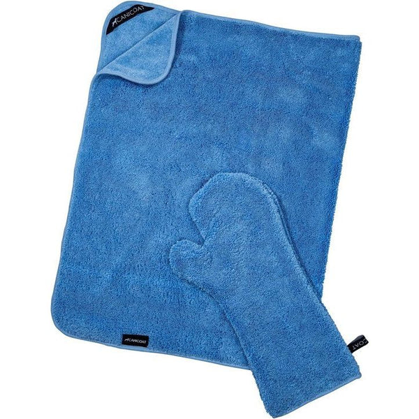 Hondenhanddoek Seccare met handschoen in set, Oeko-Tex®-gecertificeerd, absorberend en sneldrogend microvezel. (S/M, blauw)