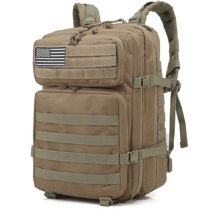 Militaire rugzak, 45 l, grote inhoud, crossfit, opvouwbaar, waterdicht, survival, bergen beklimmen, wandelen, trekking, kamperen, avontuur van irritatie