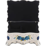 Vintage metalen sieradendoosje kleine opbergdoos voor ringen oorbellen ketting wit medium