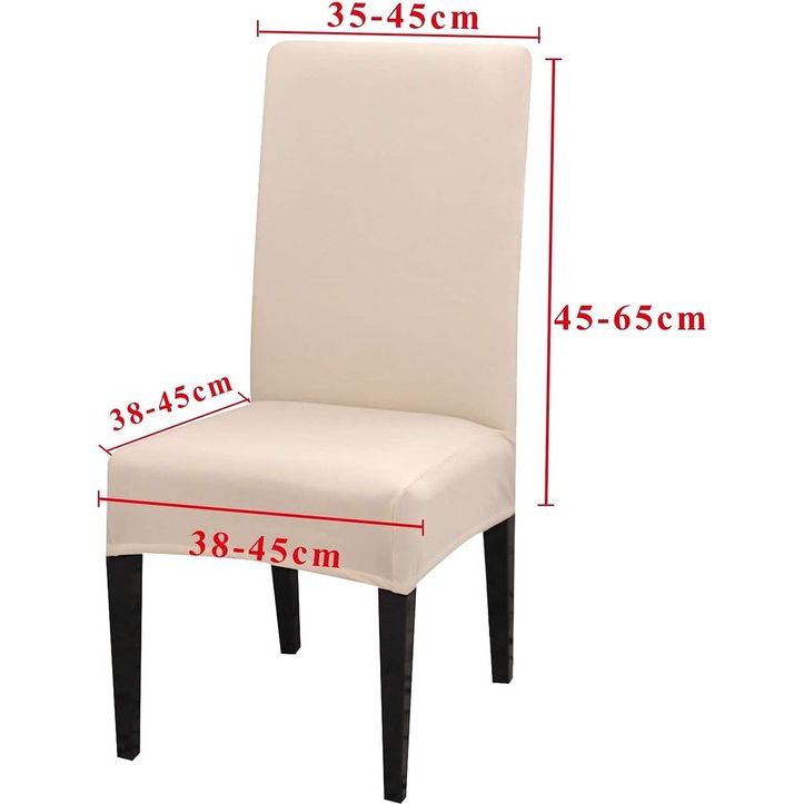 Chair Covers, Set of 6 Chair Covers, Universal Bi-Elastic Covers for Chairs, Modern Stretch Chair Covers, Removable Washable for Dining Room, Hotel, Banquet, Party Decoration, Beige