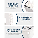 33 cm opstapkruk, inklapbaar, wit, opvouwbare kruk, draagbare klapstoel, voetenbank, vouwkruk, tot 136 kg, voor volwassenen