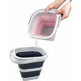 5 l opvouwbare rechthoekige praktische mand/emmer (grijs/antracietzwart (set van 2)