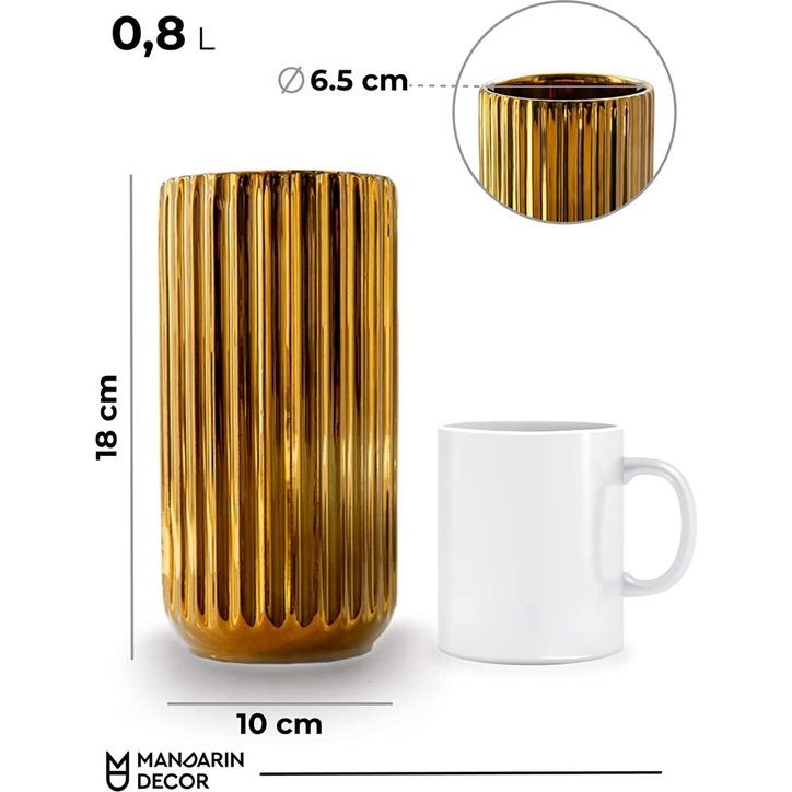 18 cm vaas keramiek Verona decoratie gouden bloemenvaas huisdecoratie, moderne woonkamer