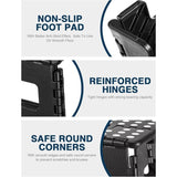 Opstapkruk, 40 cm, zwart, opvouwbare kruk, opstapkruk, draagbare klapkruk, inklapbaar, badkruk, klapstoel, voetenbankje, tot 136 kg, voor volwassenen