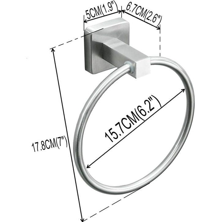 Badhanddoekring Geborsteld Nikkel Muurbevestiging