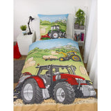 Collection Beddengoedset, tractor-omkeerbaar motief, kussensloop 80 x 80 cm, dekbedovertrek 135 x 200 cm met knoopsluiting, katoen/flanel