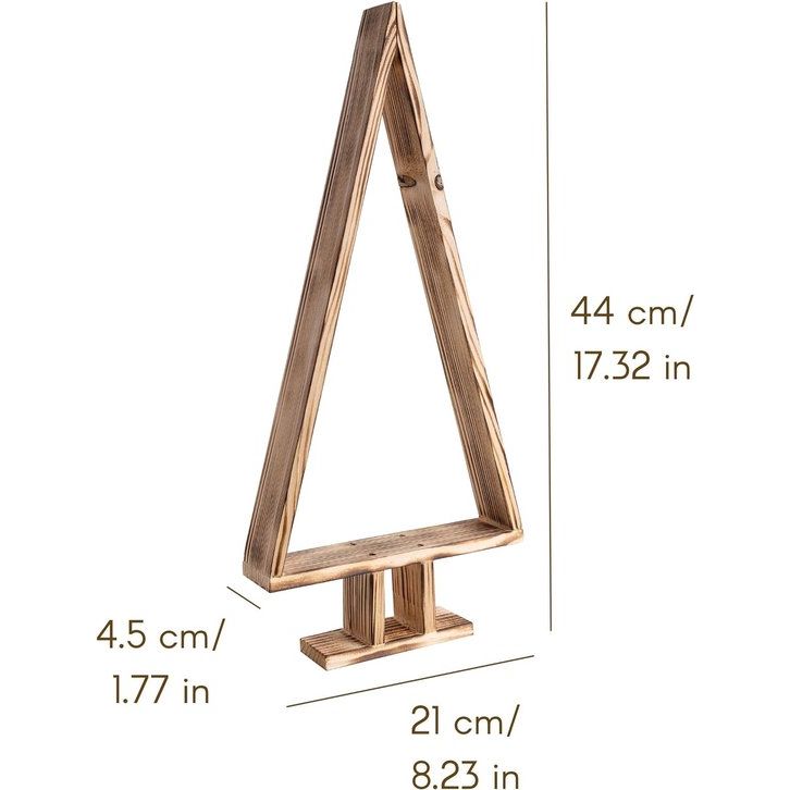 Wooden Christmas Tree | Height 45 cm | Flamed | Christmas Tree for DIY | Christmas Decoration for Table, Windowsill, Office Decoration Gift | Christmas Decoration
