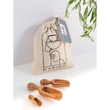 Wood Spice Scoops Set van 3 - 12 cm, 9 cm en 6 cm - Handgemaakt - Hittebestendig en Krasbestendig Gebruiksvoorwerp - Kruiden, Koffie, Dierenvoeding, Melkpoeder, Meel, Zout Gebruiksvoorwerp