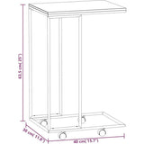 Bijzettafel, salontafel, salontafel, woonkamertafel, banktafel, telefoontafel, tafel, theetafel, woonkamer, met wielen, wit, 40x30x63,5 cm