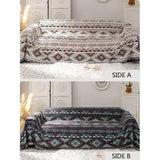 Deken, bankdeken met kwast, bankovertrek, gebreide knuffeldeken, bedworp, Azteekse etnische stijl, deken, voor thuis, kantoor, reizen, tenten (geometrisch patroon, 180 x 230 cm)