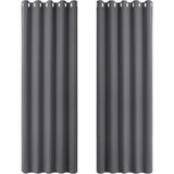 Thermisch gordijn met ringen, ondoorzichtig, privacybescherming, 2 stuks.
