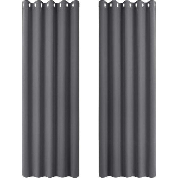 Thermisch gordijn met ringen, ondoorzichtig, privacybescherming, 2 stuks.