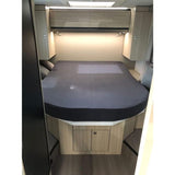 Queensize bed bedset van 2, 1 molleton, 1 hoeslaken antraciet (130-160 cm x 210 cm) voor caravan of caravan Oeko-TEX - 100% katoen