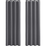 ondoorzichtige verduisteringsgordijnen met oogjes, thermisch gordijn, verduisteringsgordijn tegen koude en hitte, gordijnen voor slaapkamer, grijs, 175 x 140 cm (H x B), verpakking van 2