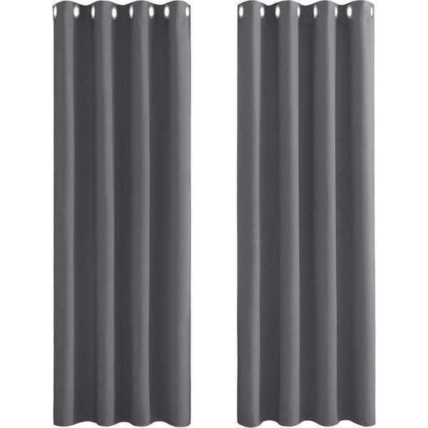 ondoorzichtige verduisteringsgordijnen met oogjes, thermisch gordijn, verduisteringsgordijn tegen koude en hitte, gordijnen voor slaapkamer, grijs, 175 x 140 cm (H x B), verpakking van 2