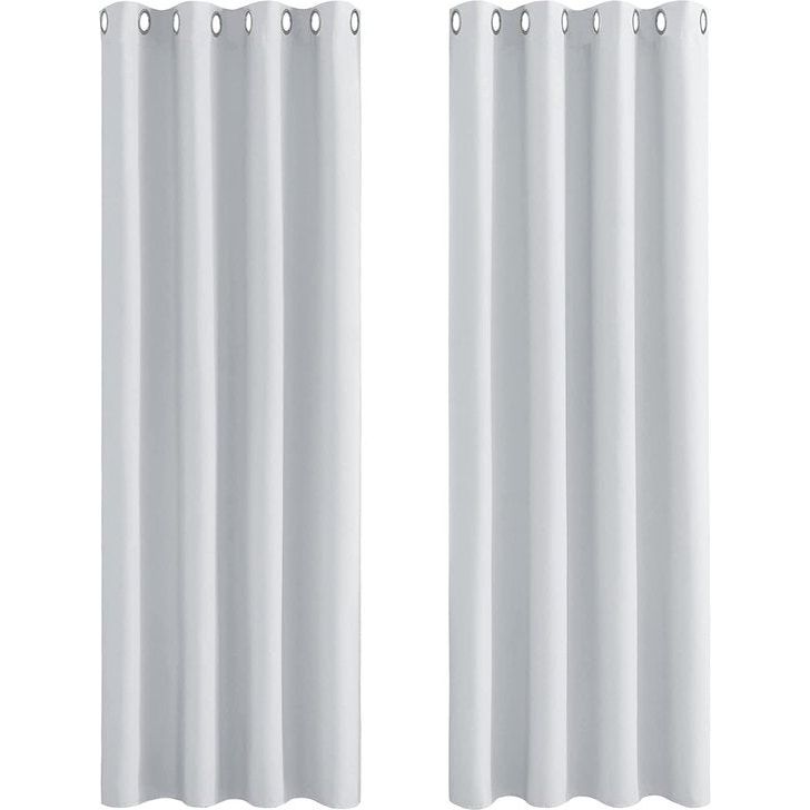 Gordijn Gewone geïsoleerde verduisteringsgordijnen, 140 x 245 cm, 2 tabletten, Wit