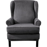 Fluwelen optische stoelhoes, fauteuilhoes, stoelhoes, elastisch, stretch, hoes voor fauteuils (grijs)