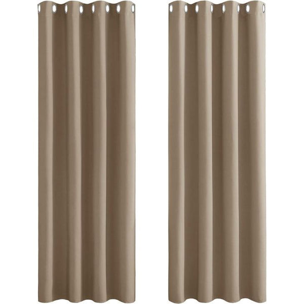 Gordijnen ondoorzichtig, gordijnen met inslagringen, woonkamer, ondoorzichtig thermogordijn, slaapkamer verduisteringsgordijnen, decoratieve sjaals, 2 stuks, H 300 x B 140 cm, cappuccino
