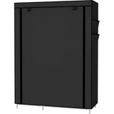Kledingkast vouwkast linnenkast kast kleding opslag organisator canvas 105 x 45 x 170 cm zwart